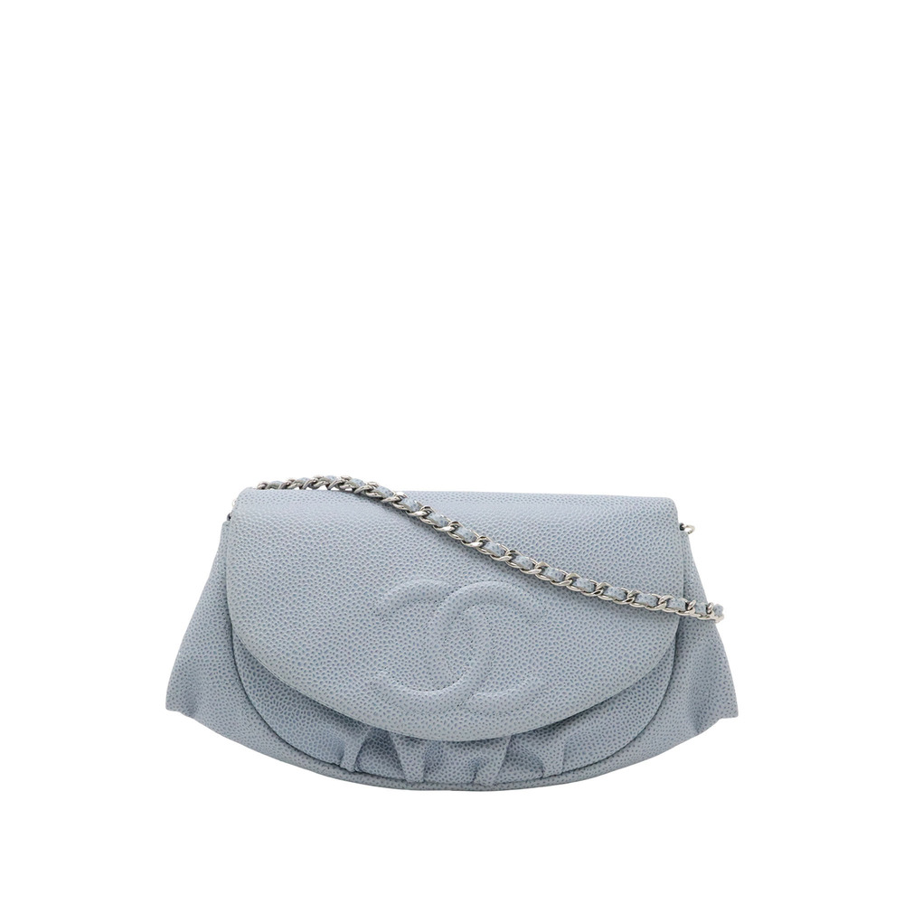 Pre-Loved Chanel CC Caviar Half Moon Wallet on Chain
